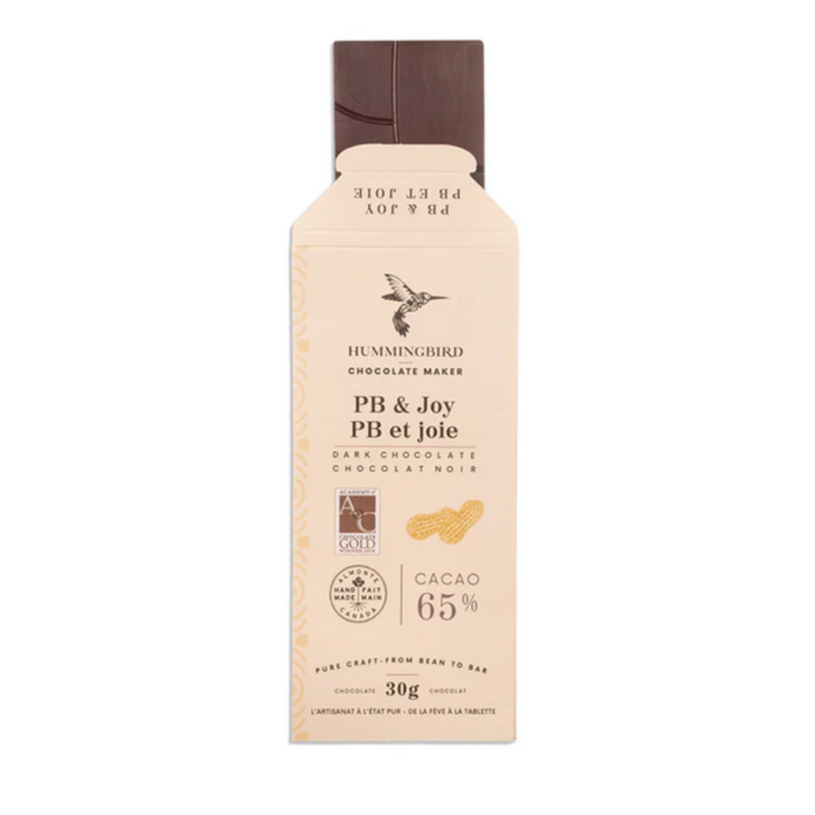 Hummingbird Chocolate Hummingbird Chocolate, PB & Joy Dark Chocolate, 30g