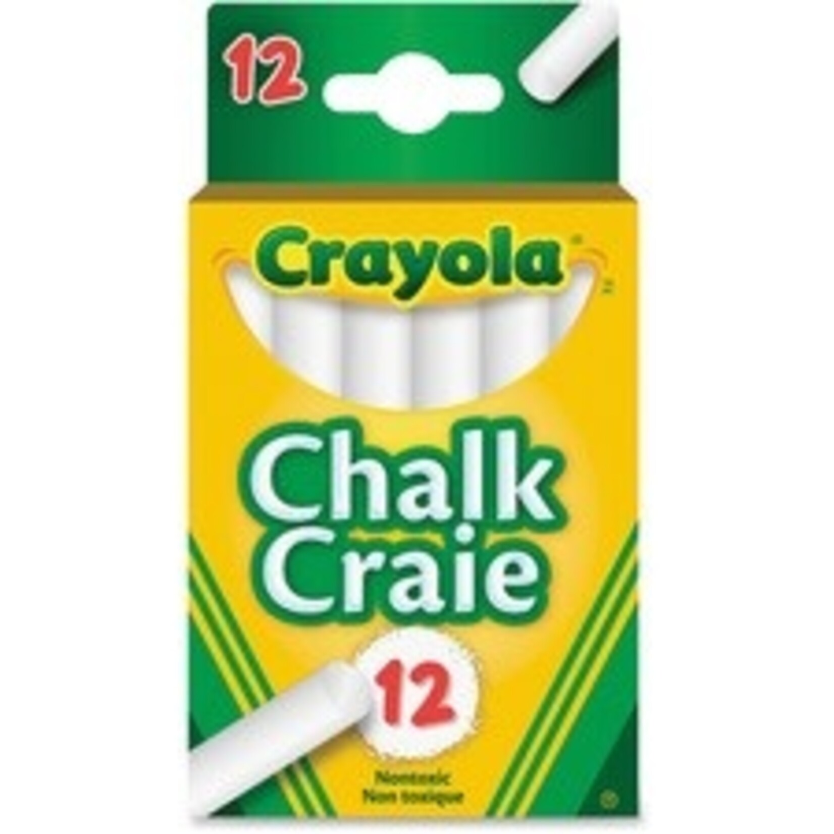 Crayola CHALK-CRAYOLA, WHITE 12 STICKS/HANG-TAB BOX
