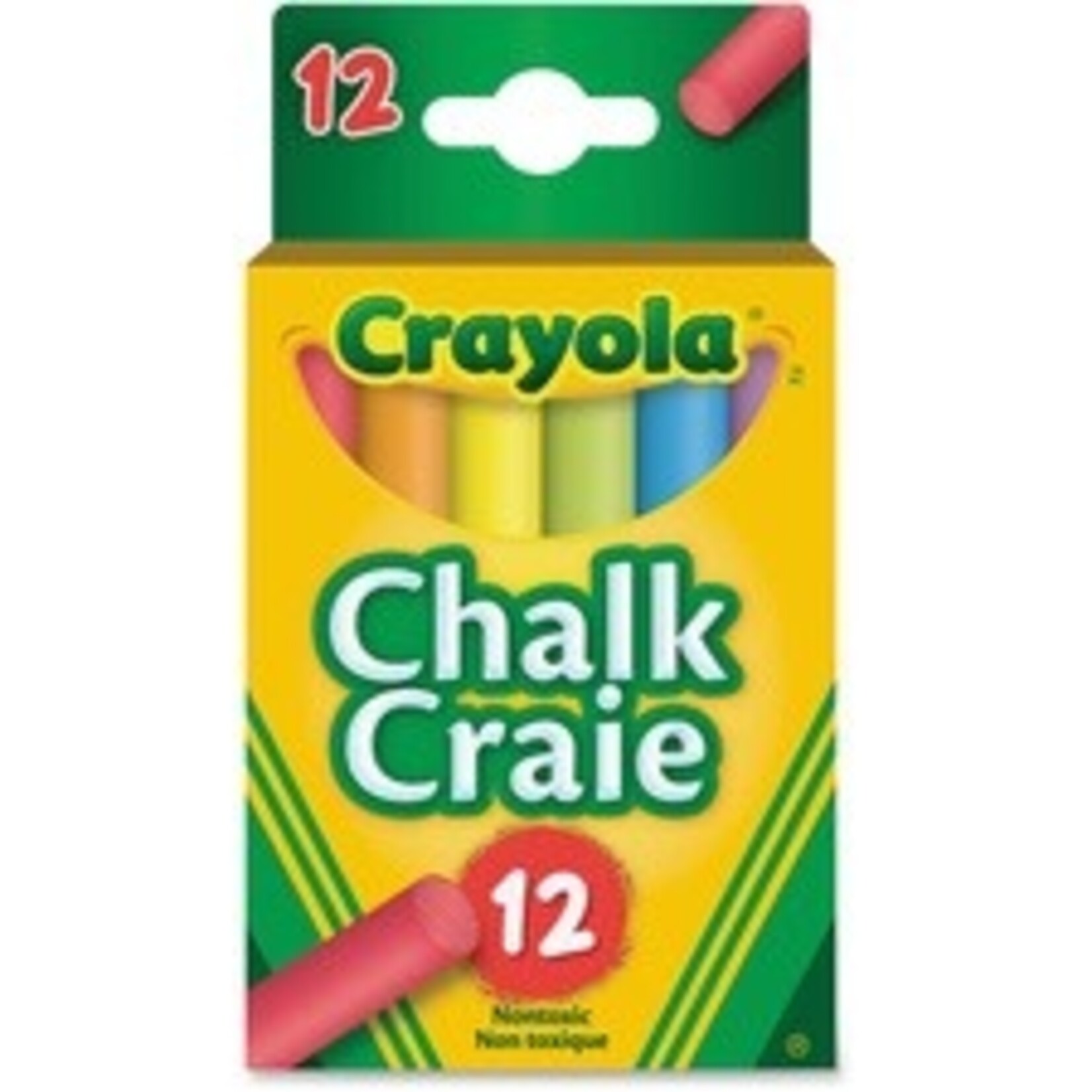 Crayola CHALK-CRAYOLA, COLOURED 12 STICKS/HANG-TAB BOX