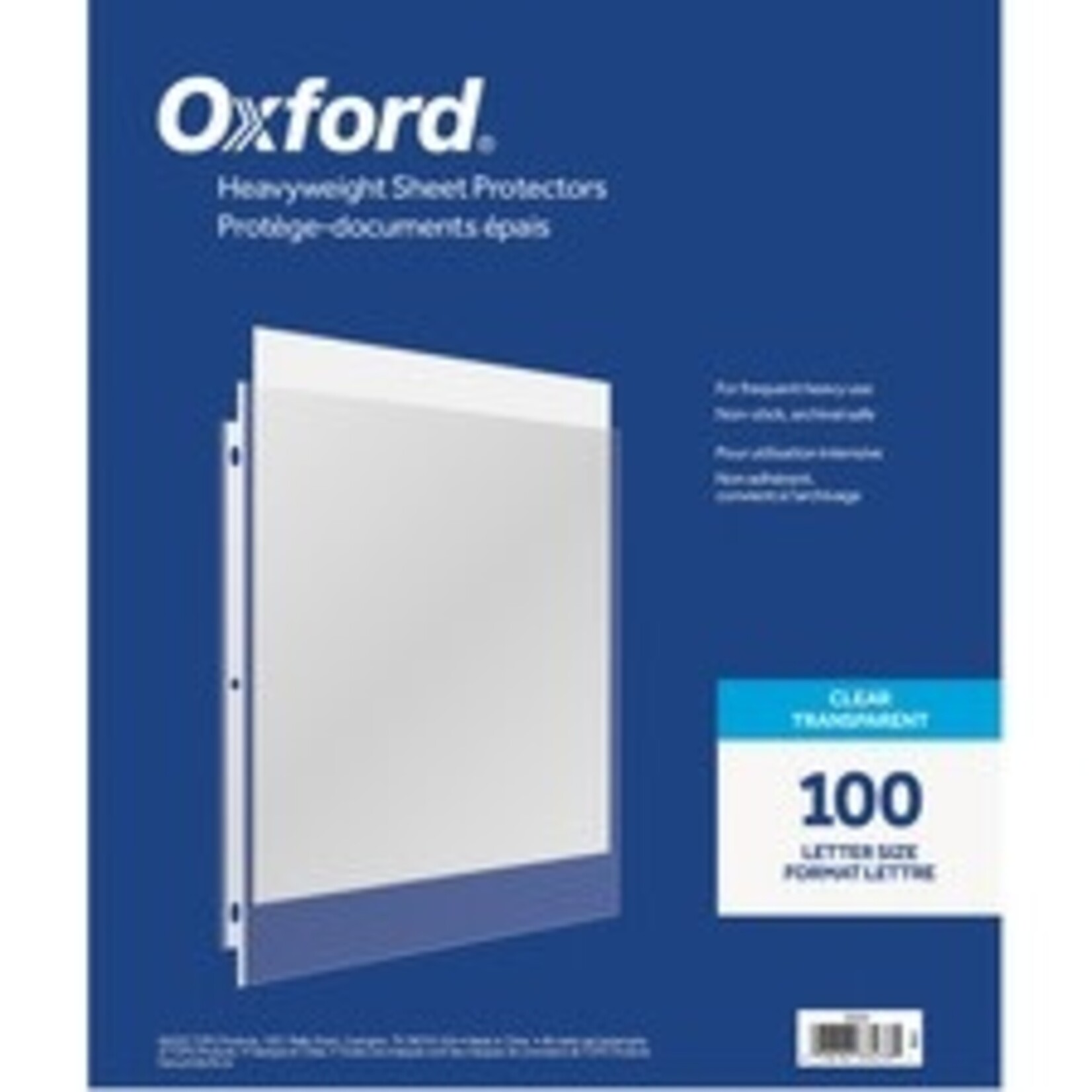 Oxford SHEET PROTECTOR-LETTER, CLEAR 3MIL 100/BOX