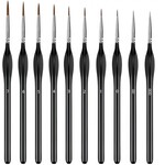 Detail Paint Brushs Set Miniature Brushes for Fine Detailing & Art Painting - Acrylic, Watercolor, Oil - Miniatures, Models, Airplane Kits, Nail（10pcs）