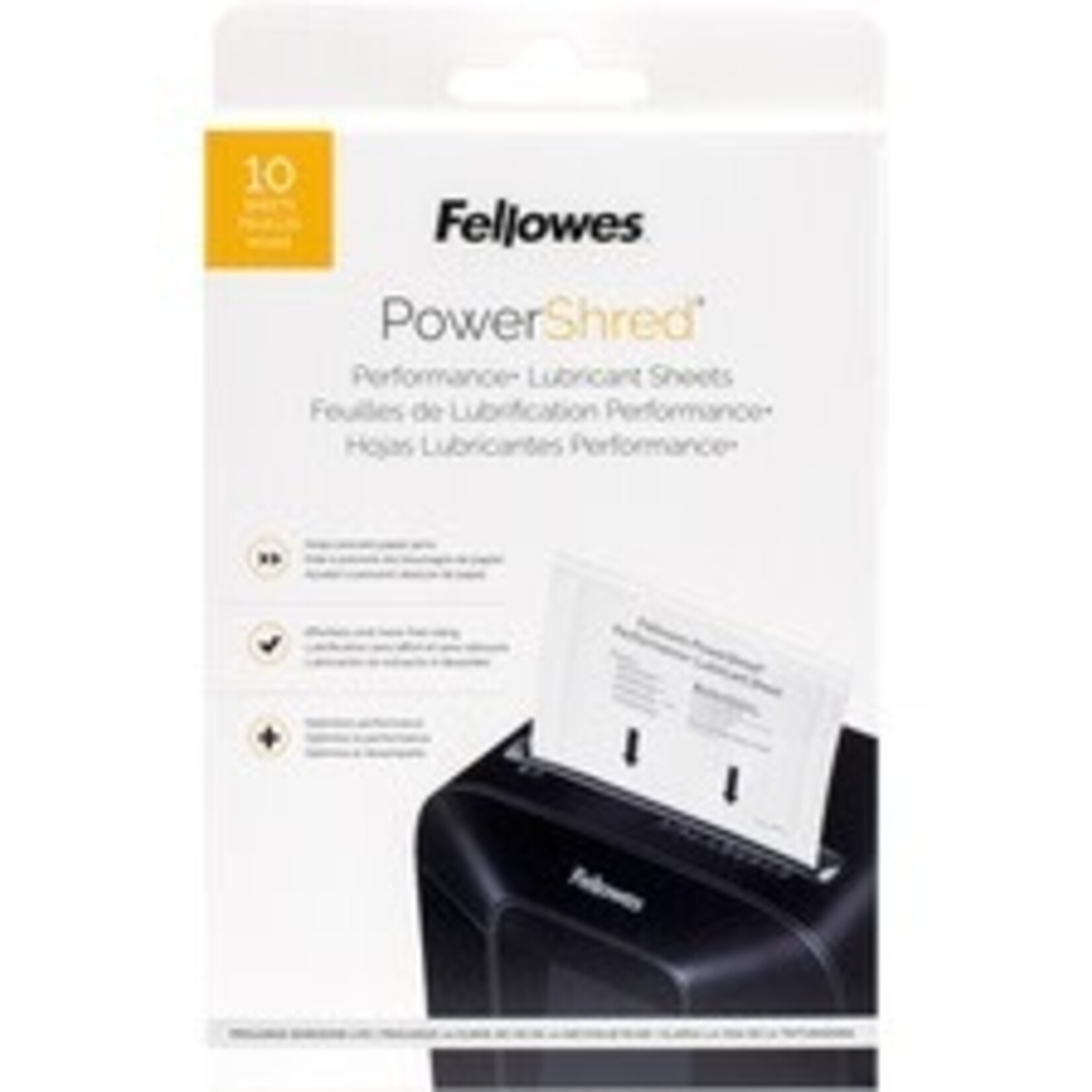 Fellowes Fellowes Powershred Performance+ Lubricant Sheets - White - 10 Pack