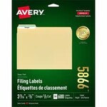Avery LABELS-FILE FOLDER PERMANENT 3-7/16X2/3 GREEN 600/EV 05866