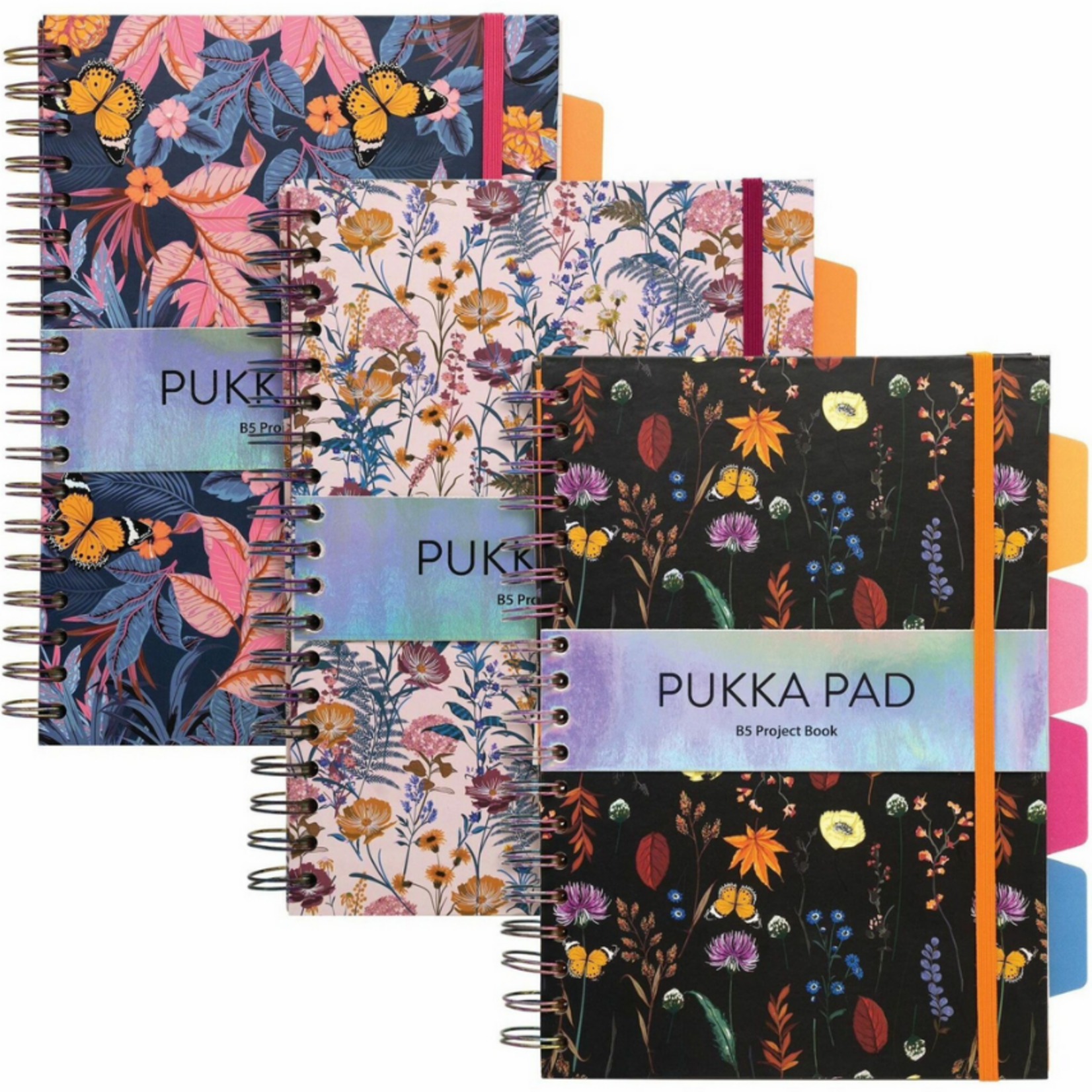 Pukka Pads Bloom B5 Hardcover Project Book - Assorted 3/Pack