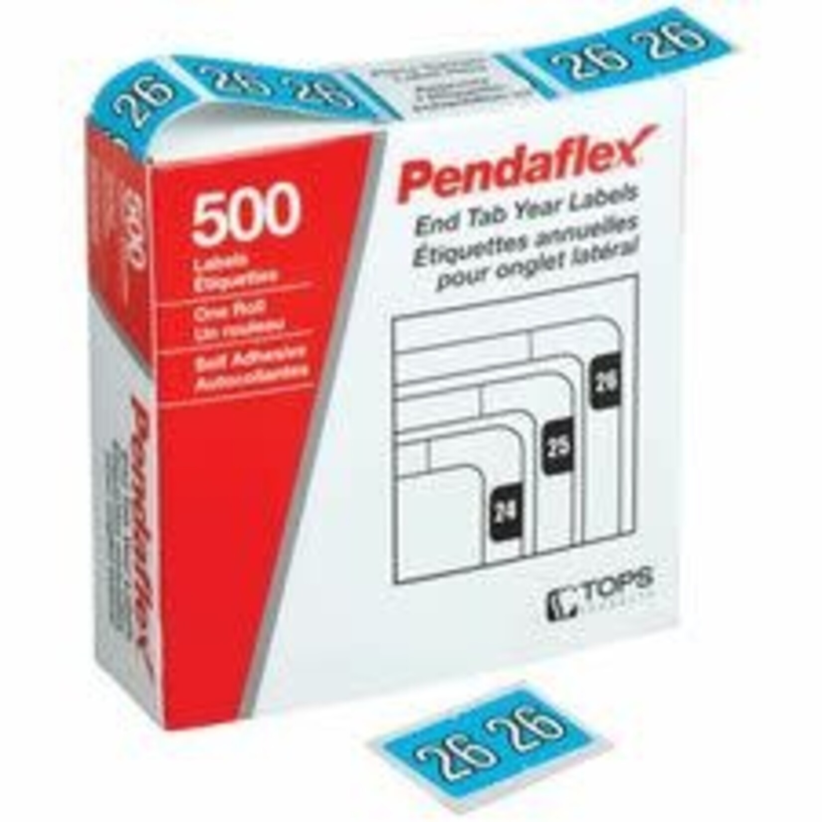 Pendaflex LABELS-YEAR, NUMERIC COLOR CODE, 2026 LIGHT BLUE