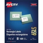 Avery LABELS-ADDRESS WHITE 1-1/2X4 1400/BOX 05159