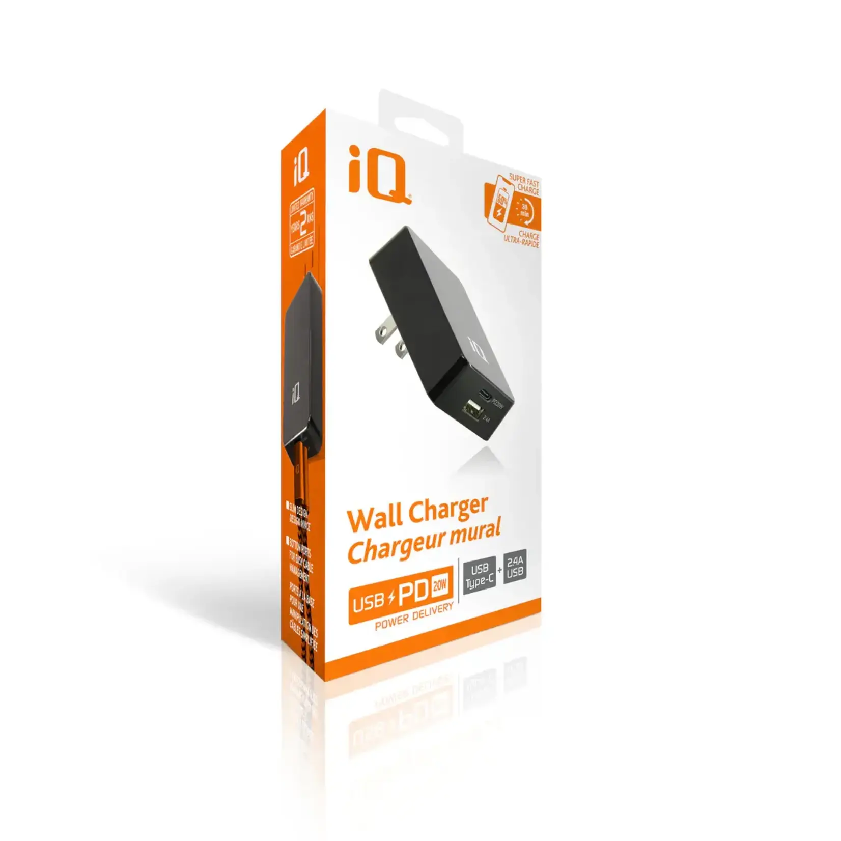 iQ iQ USB PD 20W AC Wall Charger w/2.4A Charging Port