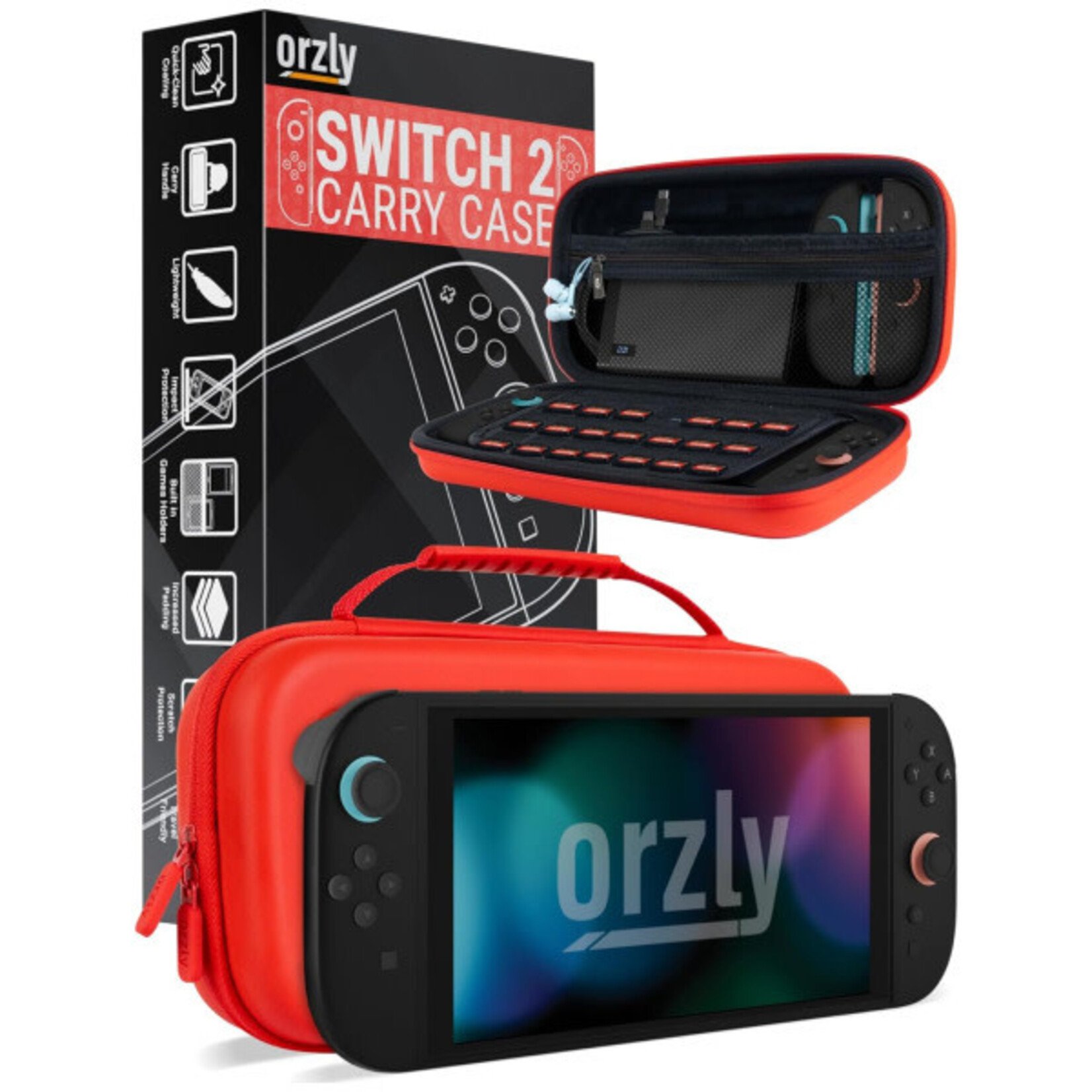 Red Hard Shell System Carrying Case for Switch 2