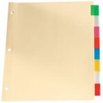 TOPS Products INDEX DIVIDERS-INSERTABLE, LETTER, 8 TAB ASSORTED
