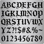 GORGECRAFT 6.3 Inch Metal Gothic Font Lettering Stencil 1" High Stainless Steel Old English Font