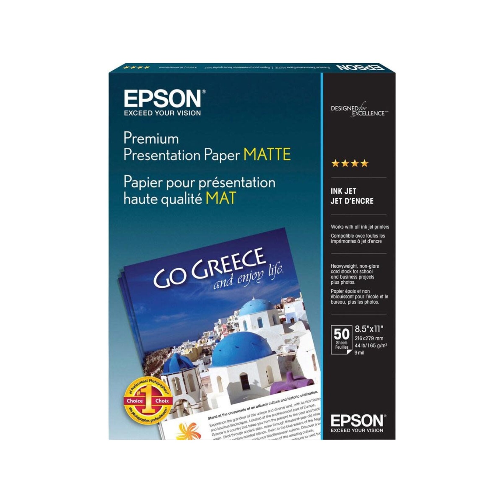 Epson EPSON - Matte paper - white - Letter A Size (8.5 in x 11 in) - 167 g/m2
