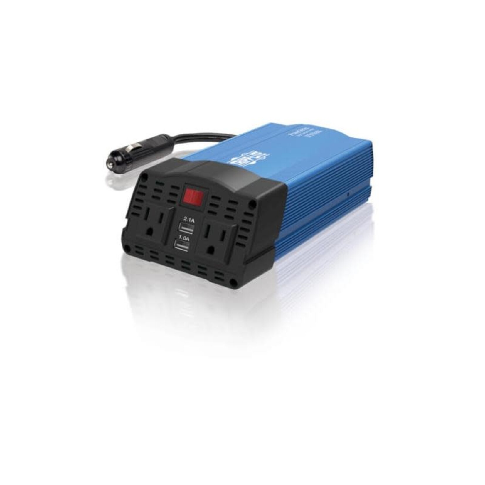 Tripp Lite 375W PowerVerter Ultra-Compact Car Inverter with 2 AC Outlets, 2 USB Charging Ports and Battery Cables
