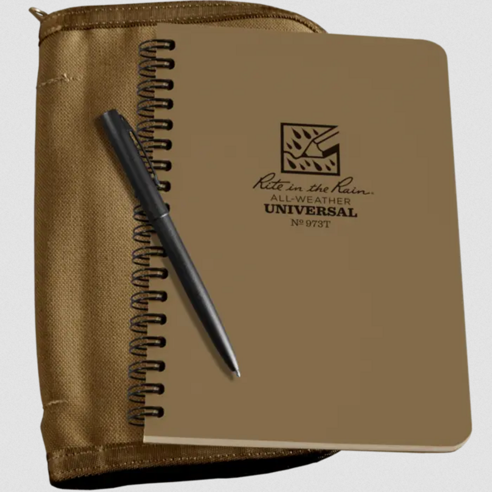 Rite in the Rain Rite in the Rain - Side-Spiral Notebook Kit (CORDURA Fabric Cover, Notebook, Pen) - Tan