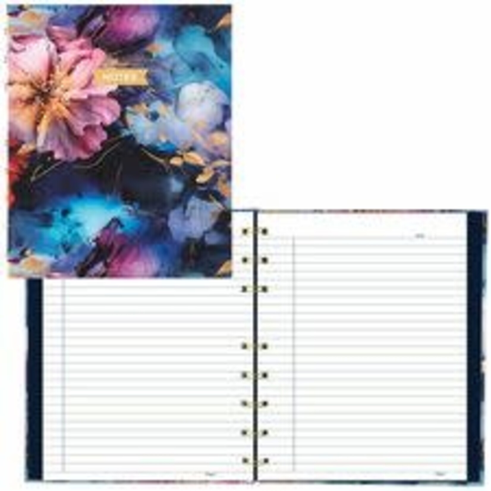 NOTEBOOK-NOTEPRO, 192 PAGE MIDNIGHT FLORAL TWIN-WIRE 9.25 X 7.25