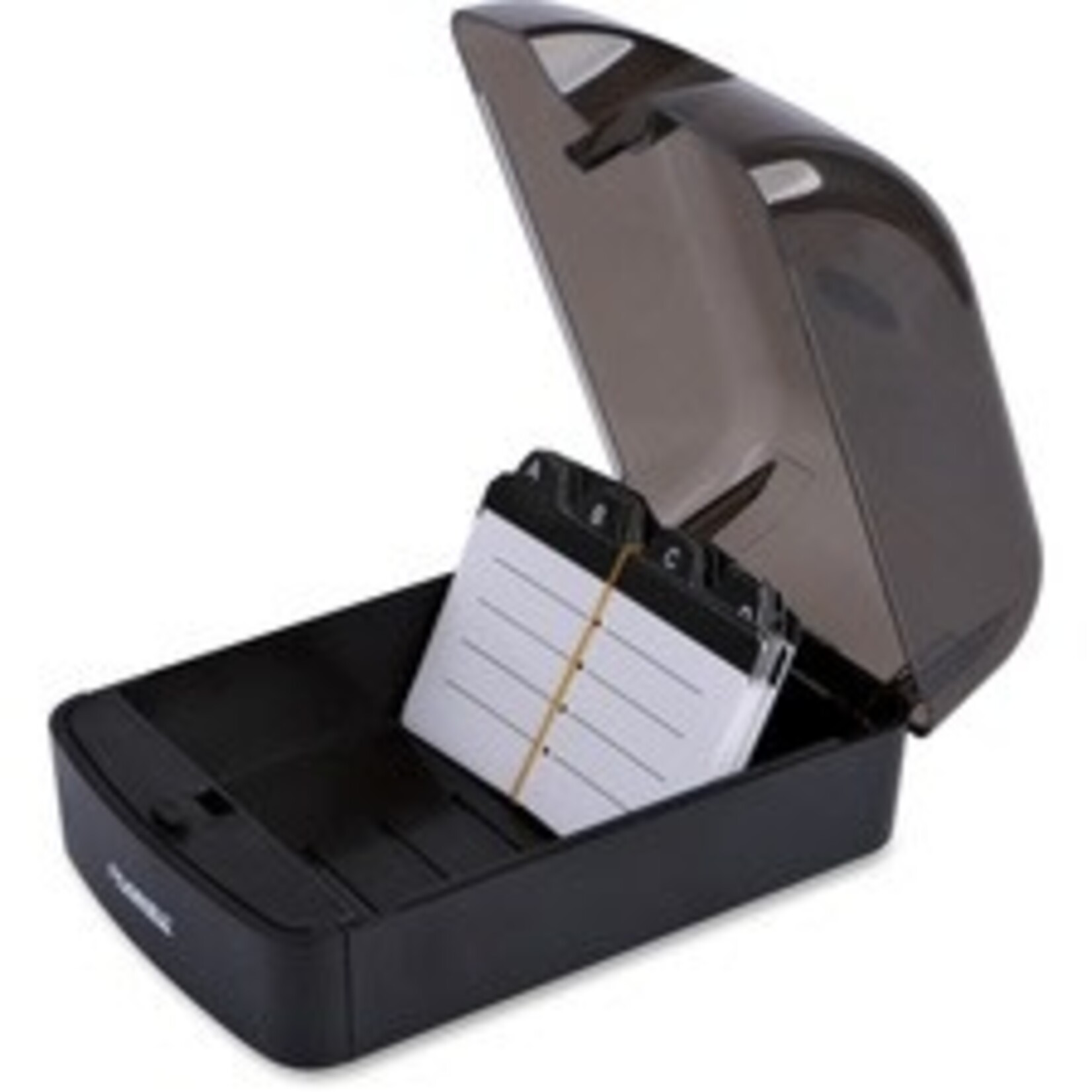 LORELL DESKTOP BUSINESS CARD FILE - 350 CARD - BLACK, CLEAR