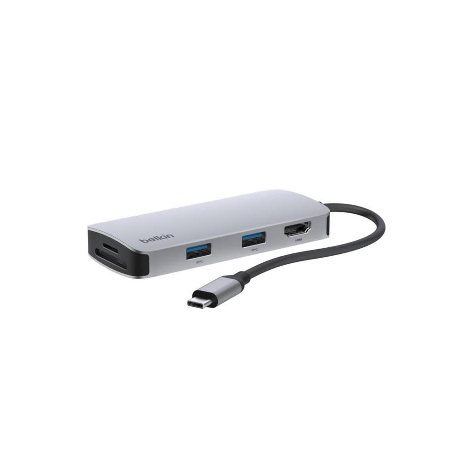 Belkin Belkin 5-Port USB-C Hub - USB-C to 2xUSB-A, 1x4K HDMI, 1xSD Reader, 1xMicroSD Reader - 5Gbps - Laptop Docking Station - Grey