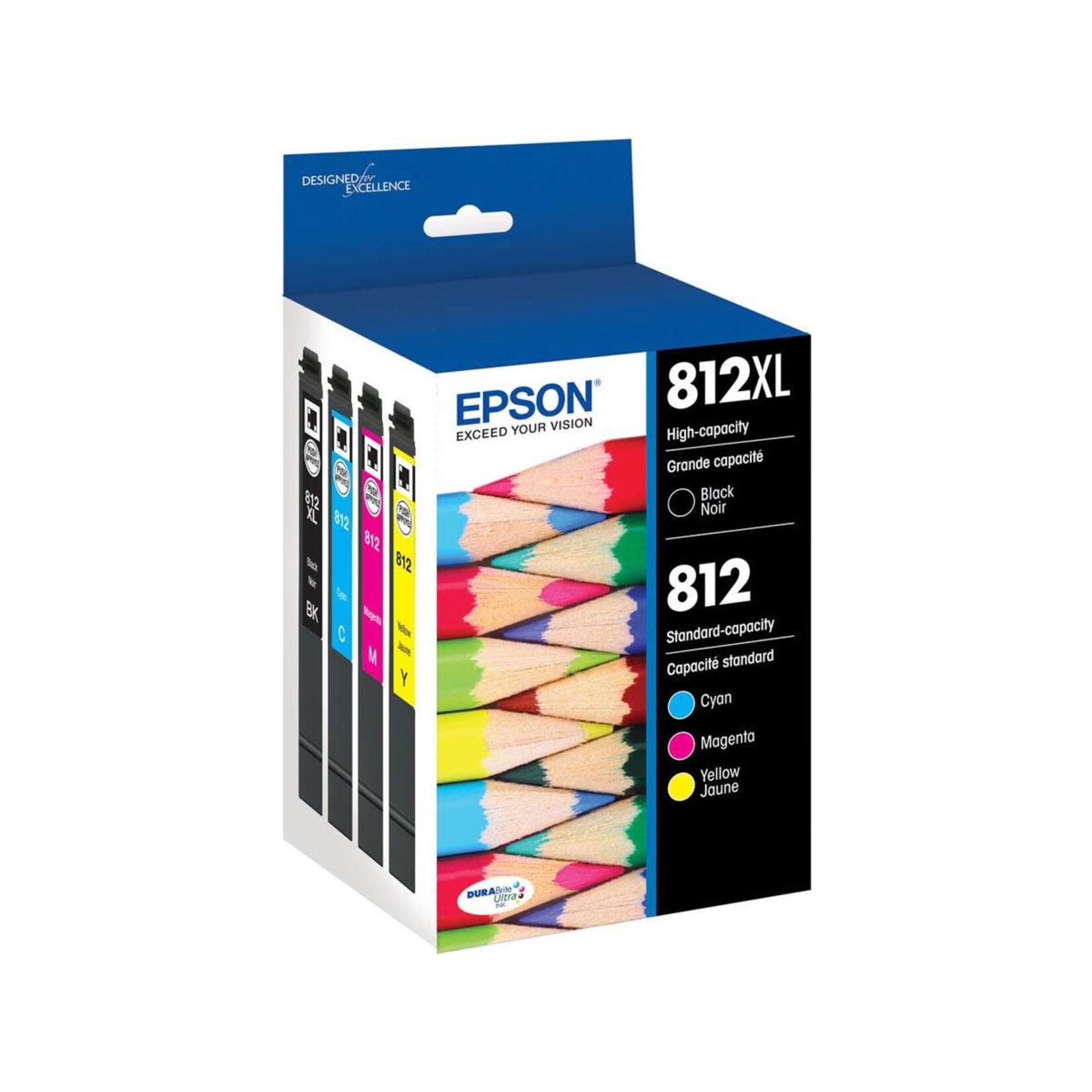 Epson EPSON T812 High Capacity Black and Standard Capacity Color Combo (CMY) Pack Ink