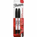Sharpie MARKER-PERMANENT, SHARPIE TWIN TIP, BLACK 2/CARD