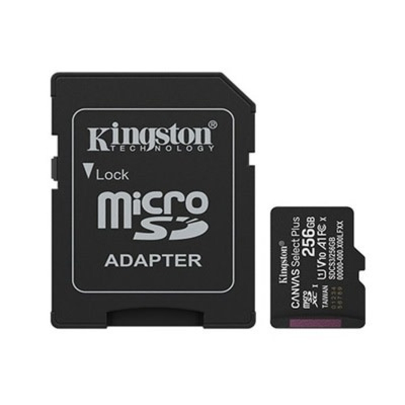 Kingston KINGSTON 256GB MICROSDXC CANVAS SELECT PLUS GEN3 150MB/S A1 CARD + ADAPTER