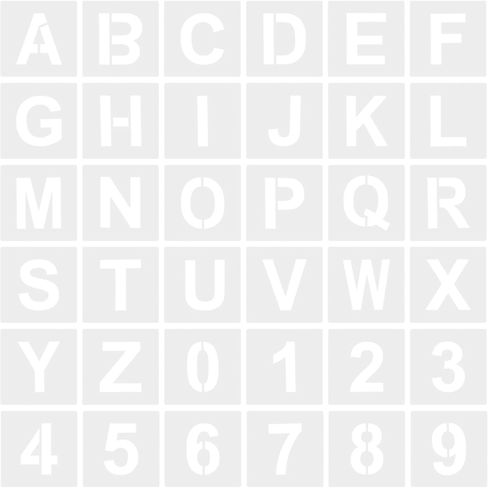 36Pcs Letter Stencils Reusable Templates Letter and Number Stencils