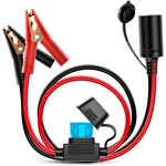 Cord Plug Socket Clamp 4.9FT / 1.5m 16 AWG Clip-On and Female Cigarette Lighter Adapter