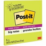 3M NOTES - POST-IT, SUPER STICKY, BIG - 11 X 11, 30 SHEETS - GREEN