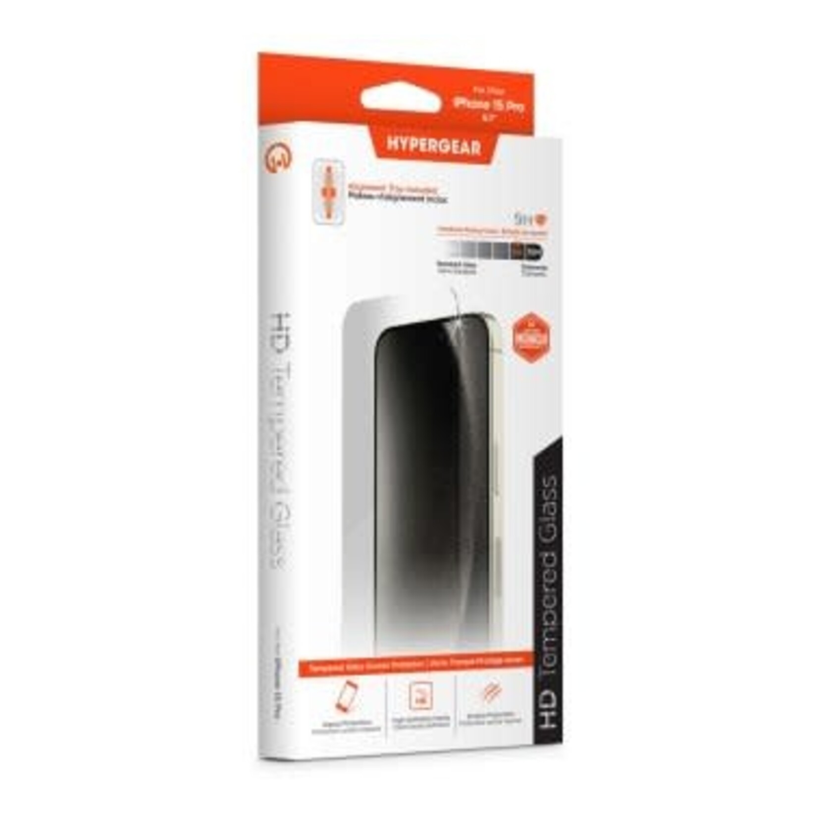 Hypergear iPhone 15 Pro HyperGear Tempered Glass Screen Protector w/Dust-Free Install Tray