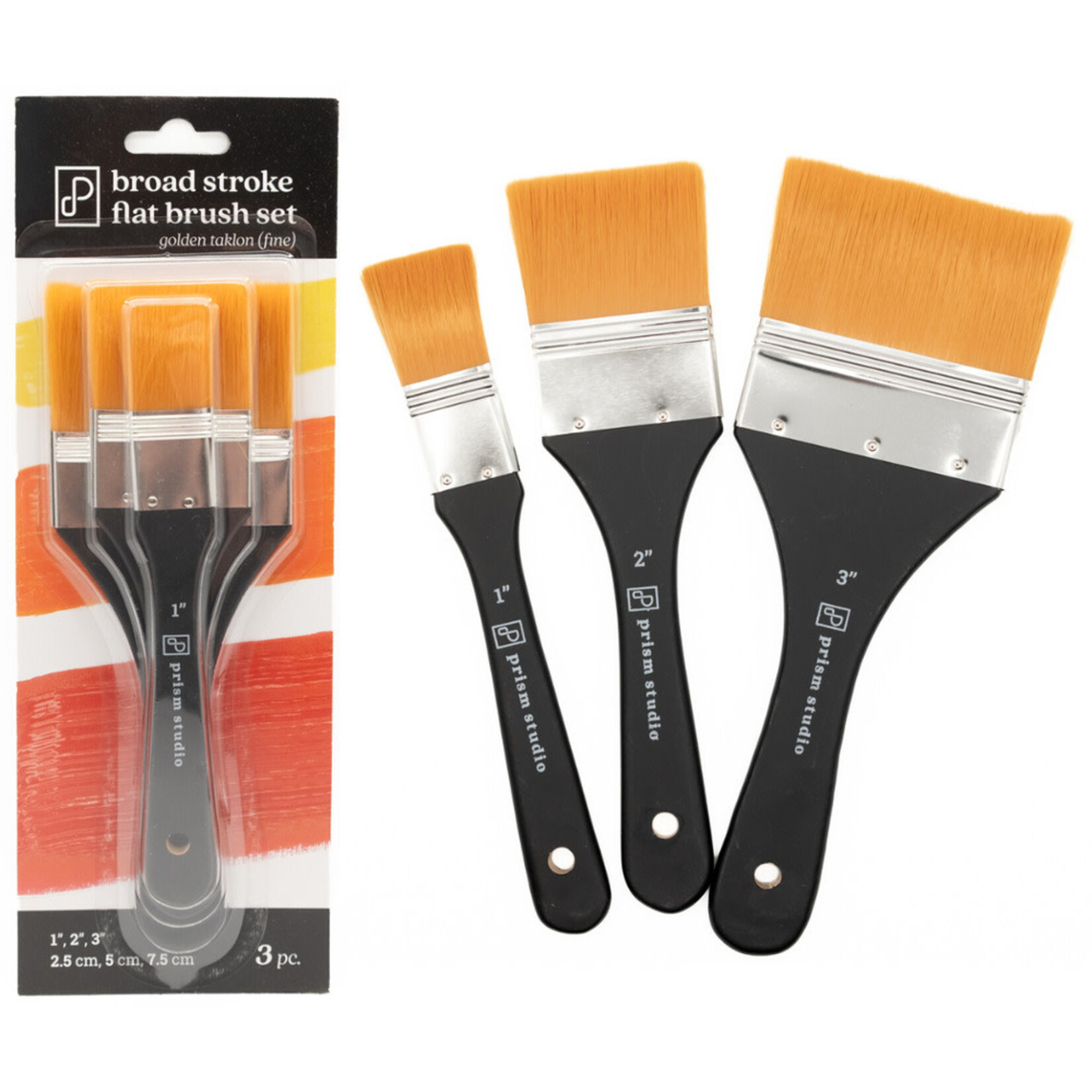 Broad Stroke Flat Brush Set, Golden Taklon