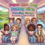 Coloring Book, Super Cute Cozy Bubbly Girls Traveling Europe