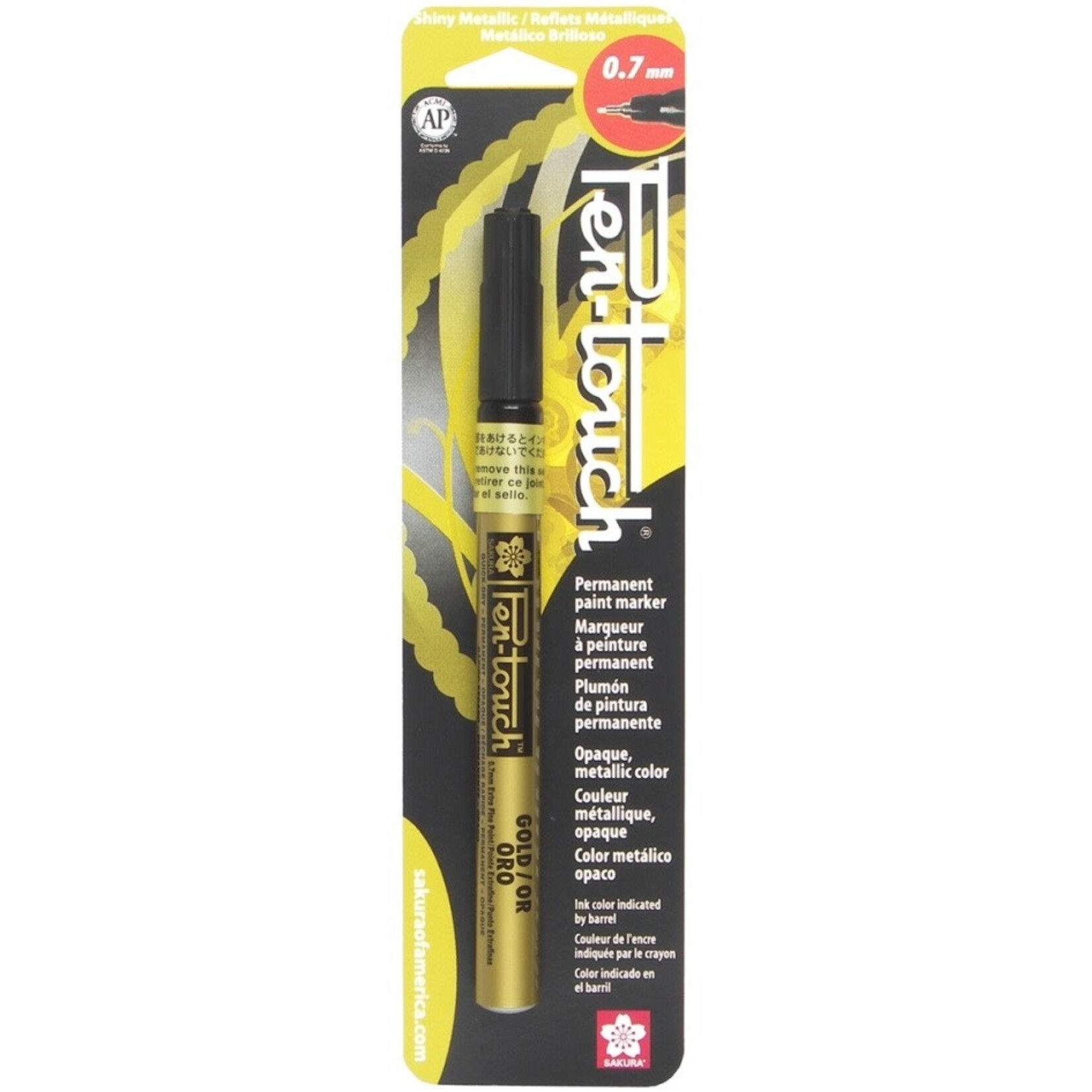 Pentouch Marker, Extra Fine 0.7mm - Gold (Blister Card)