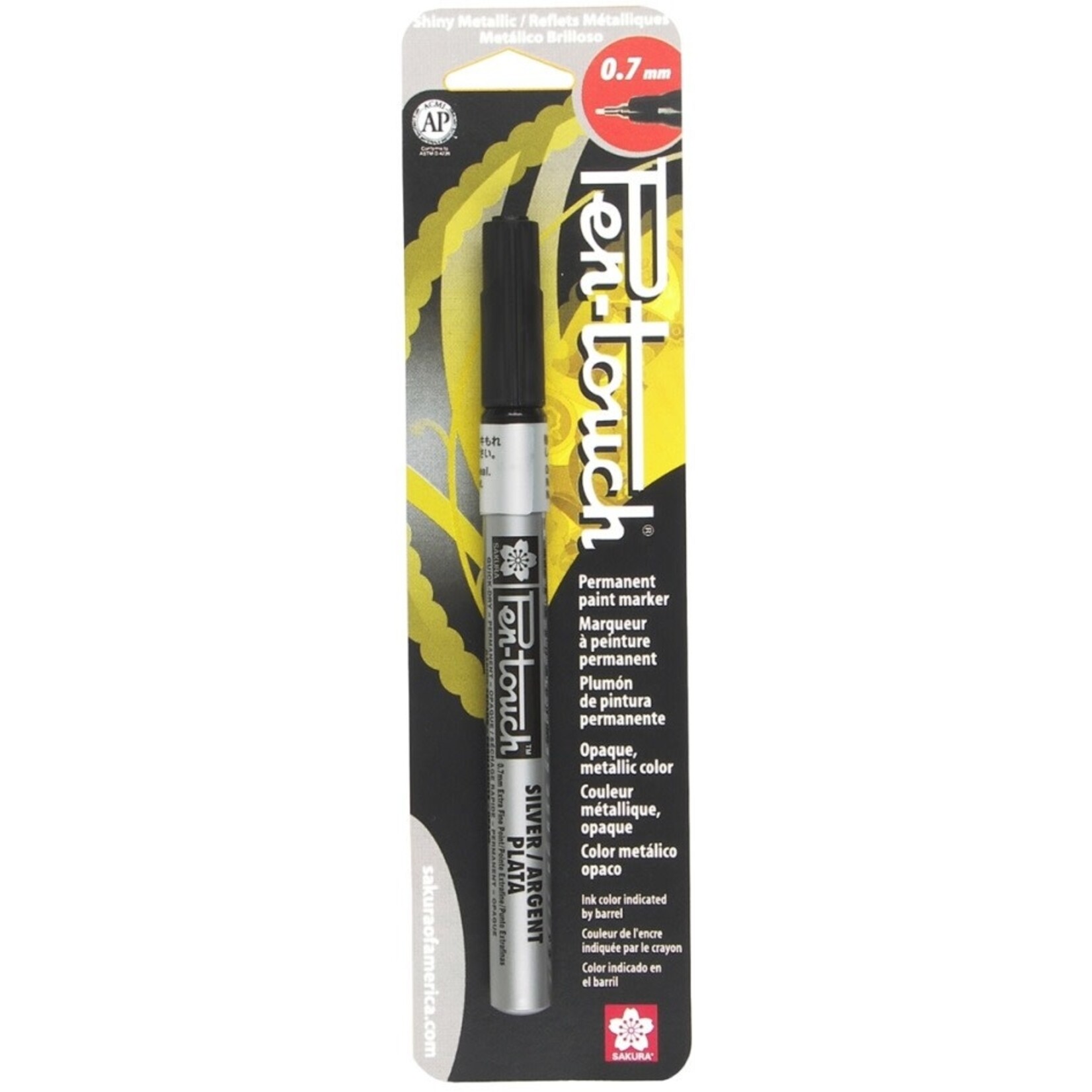 Pentouch Marker, Extra Fine 0.7mm - Silver (Blister Card)