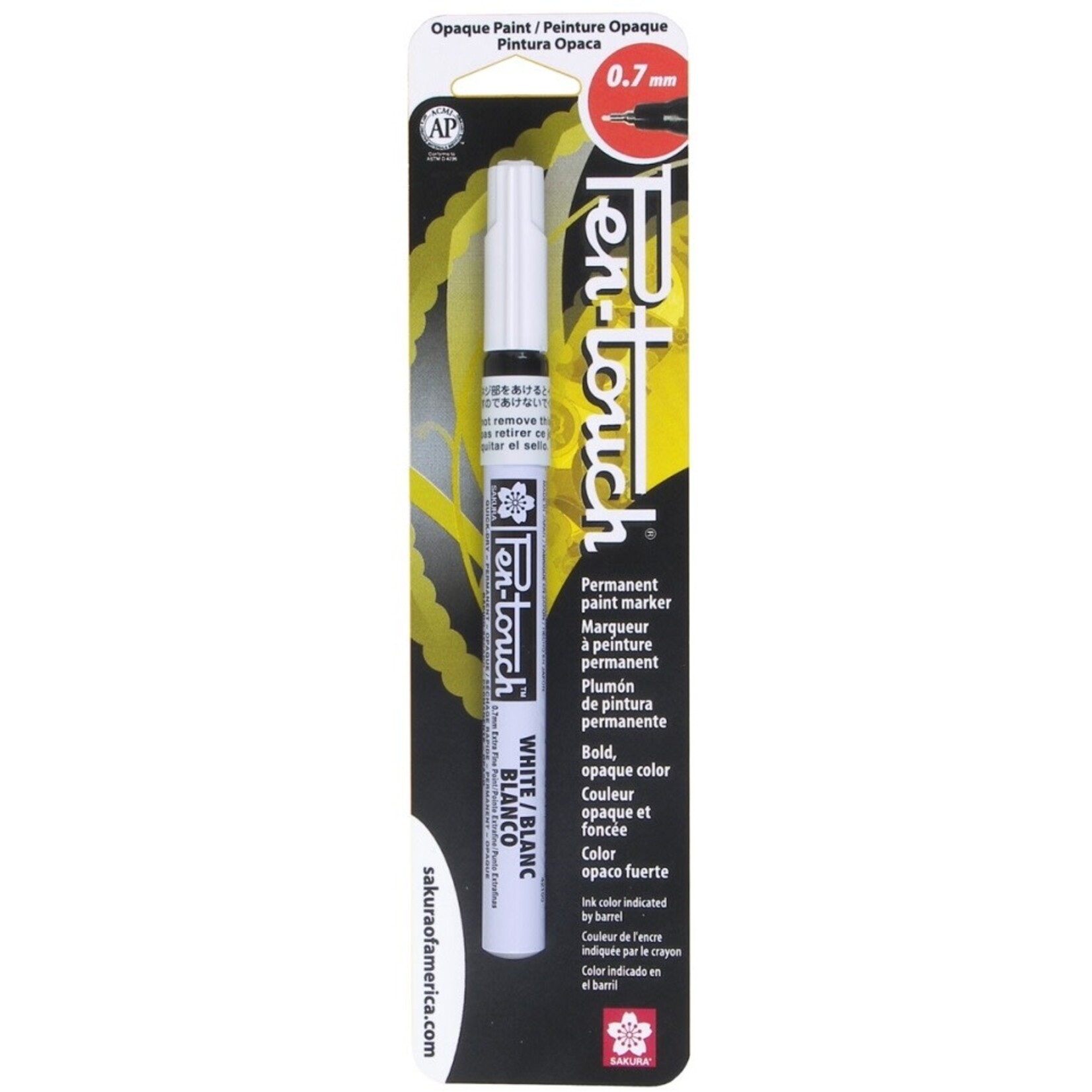Pentouch Marker, Extra Fine 0.7mm - White (Blister Card)