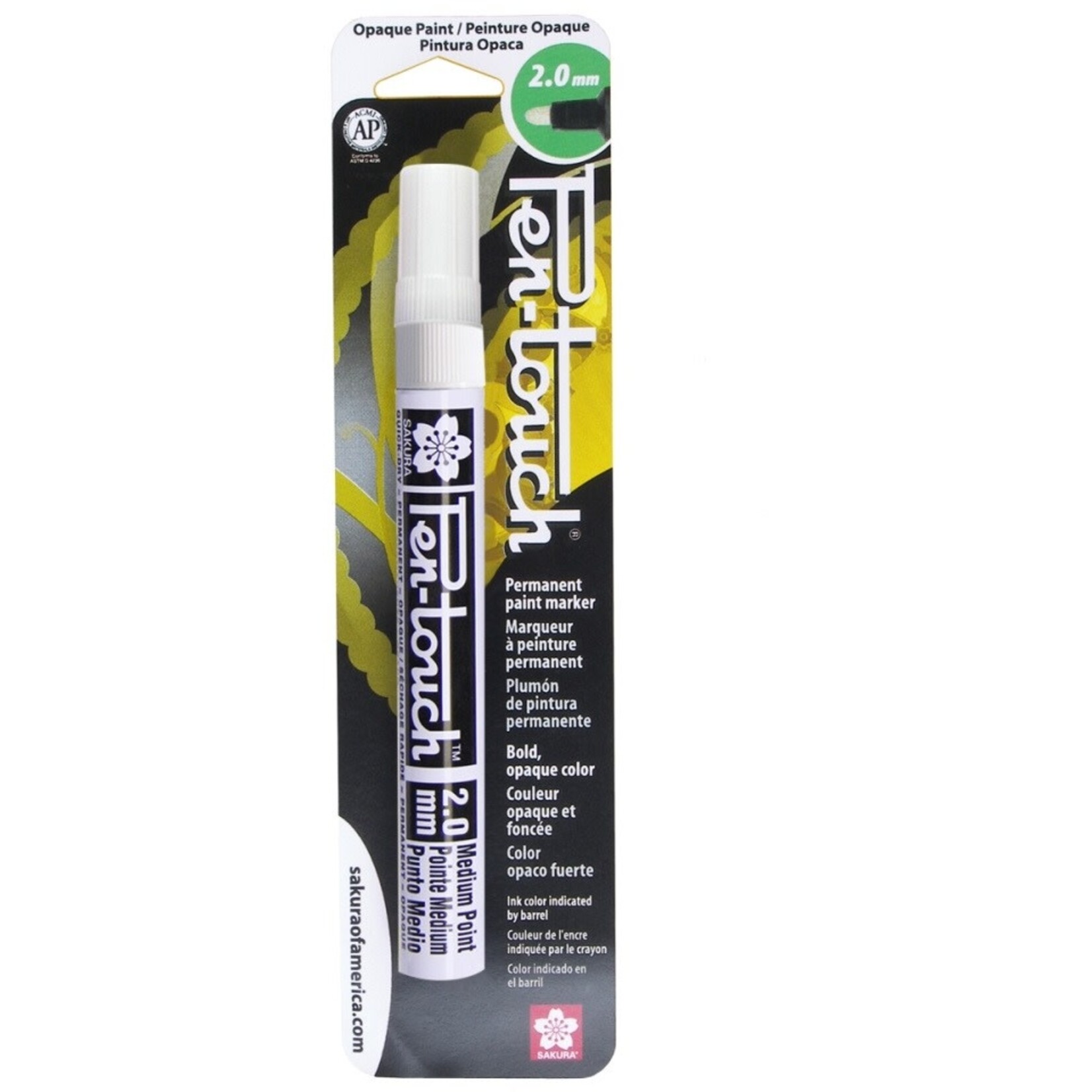 Pentouch Marker, Medium 2.0mm - White (Blister Card)