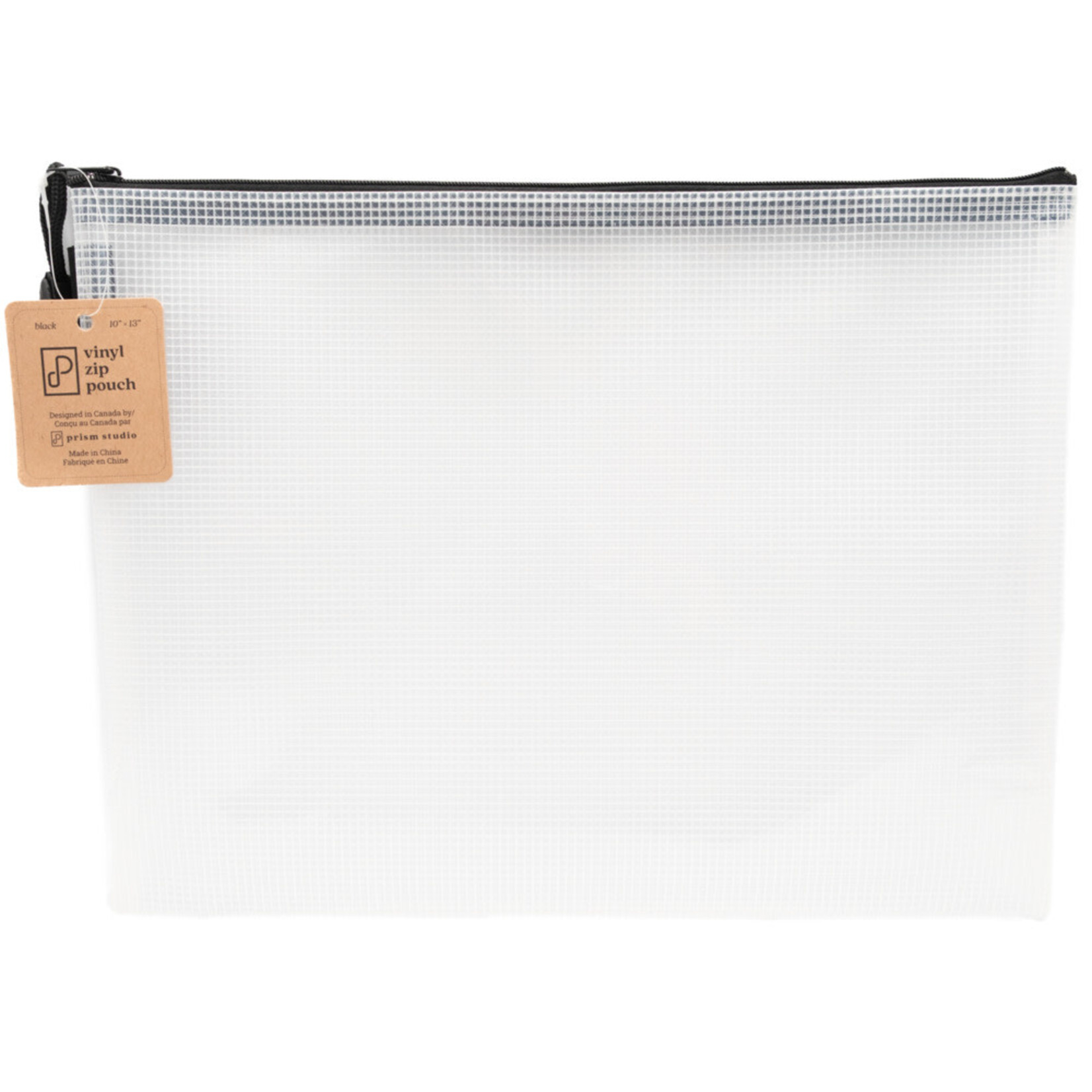 Vinyl Zip Pouch, 10" x 13", Black