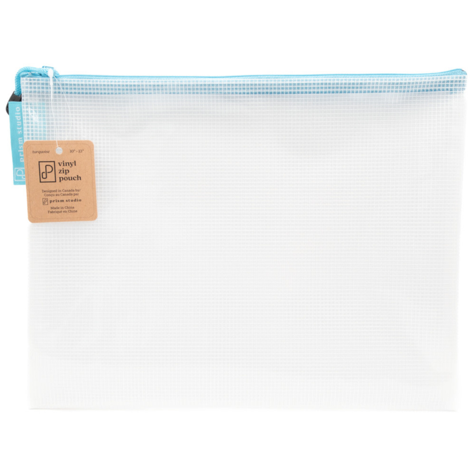 Vinyl Zip Pouch, 10" x 13", Turquoise