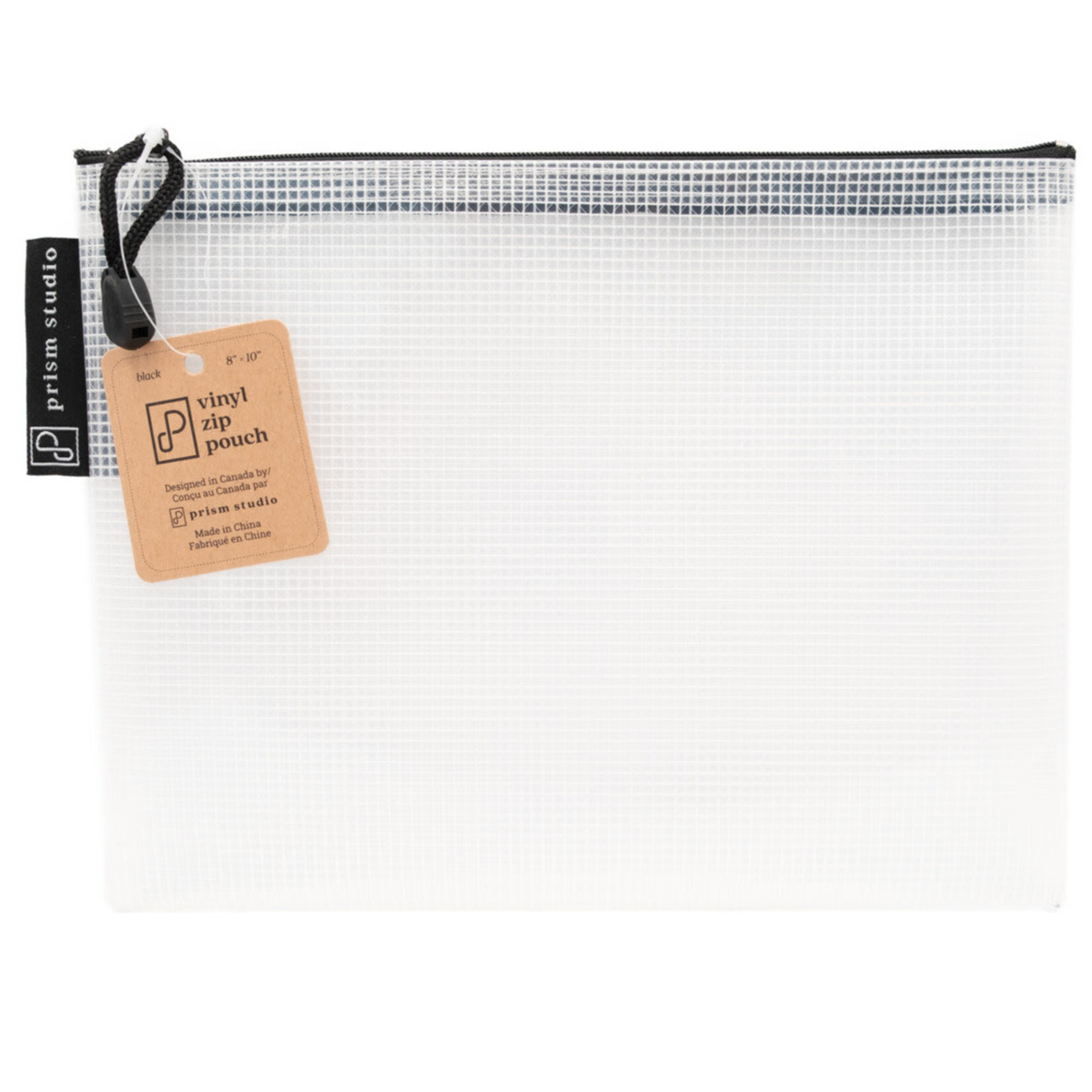 Vinyl Zip Pouch, 8" x 10", Black