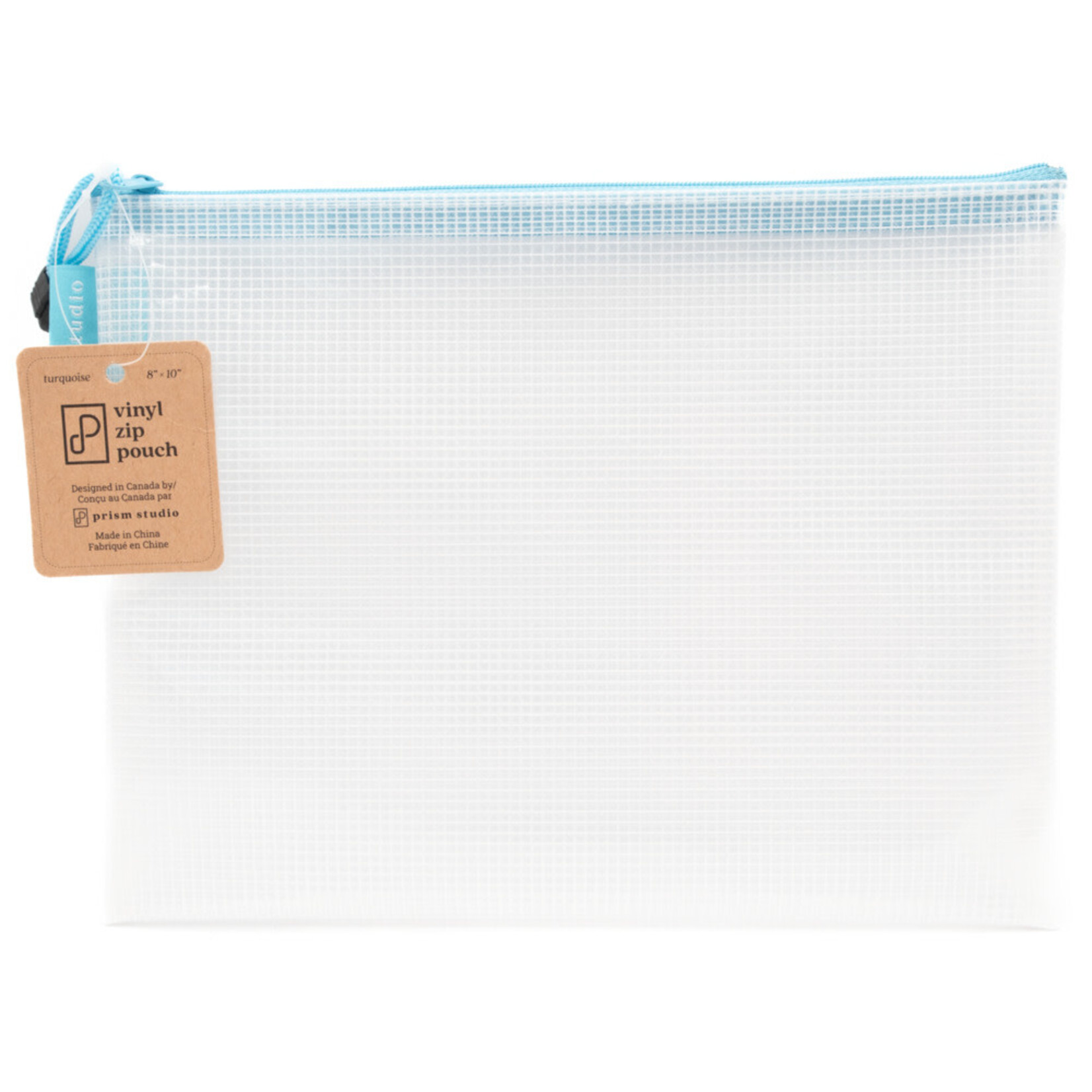 Vinyl Zip Pouch, 8" x 10", Turquoise