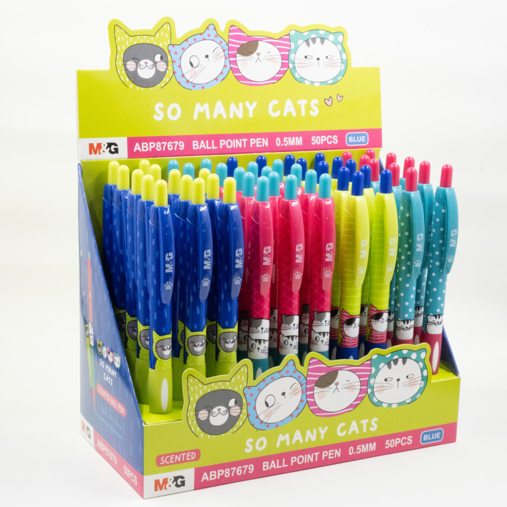 So Many Cats Retractable Ballpoint Pen Scented Comfort Rubber Grip - 0.5mm
