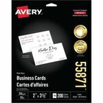 Avery BUSINESS CARDS-2X3-1/2 CLEAN EDGE, WHITE 200/EV AVE55871