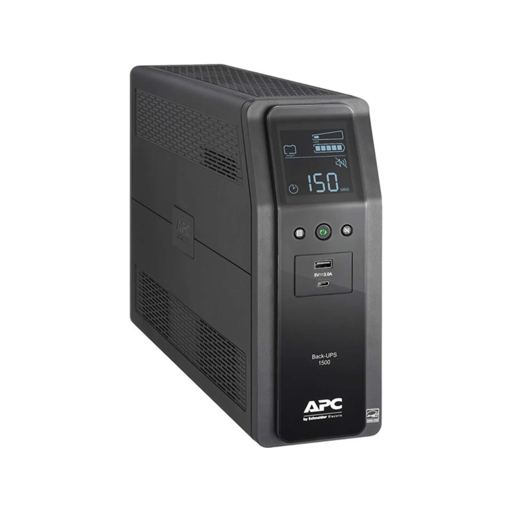 APC UPS - Tower - line-interactive - 120 V - 900Watt - 1500VA - USB Type A + C ports - 6 NEMA 5-15R, 4 NEMA 5-15R surge - Black aluminium