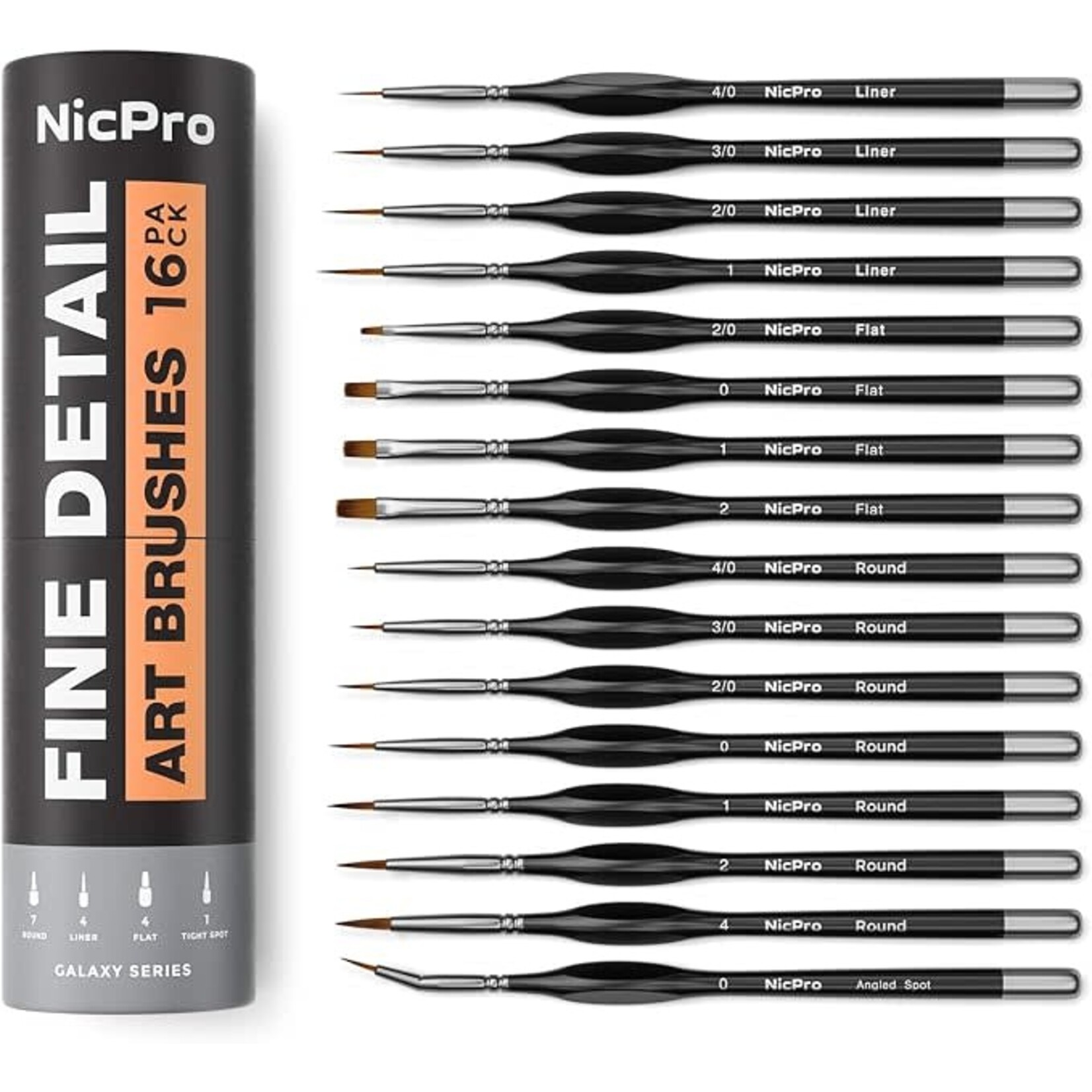 Nicpro 16 PCS Miniature Paint Brushes