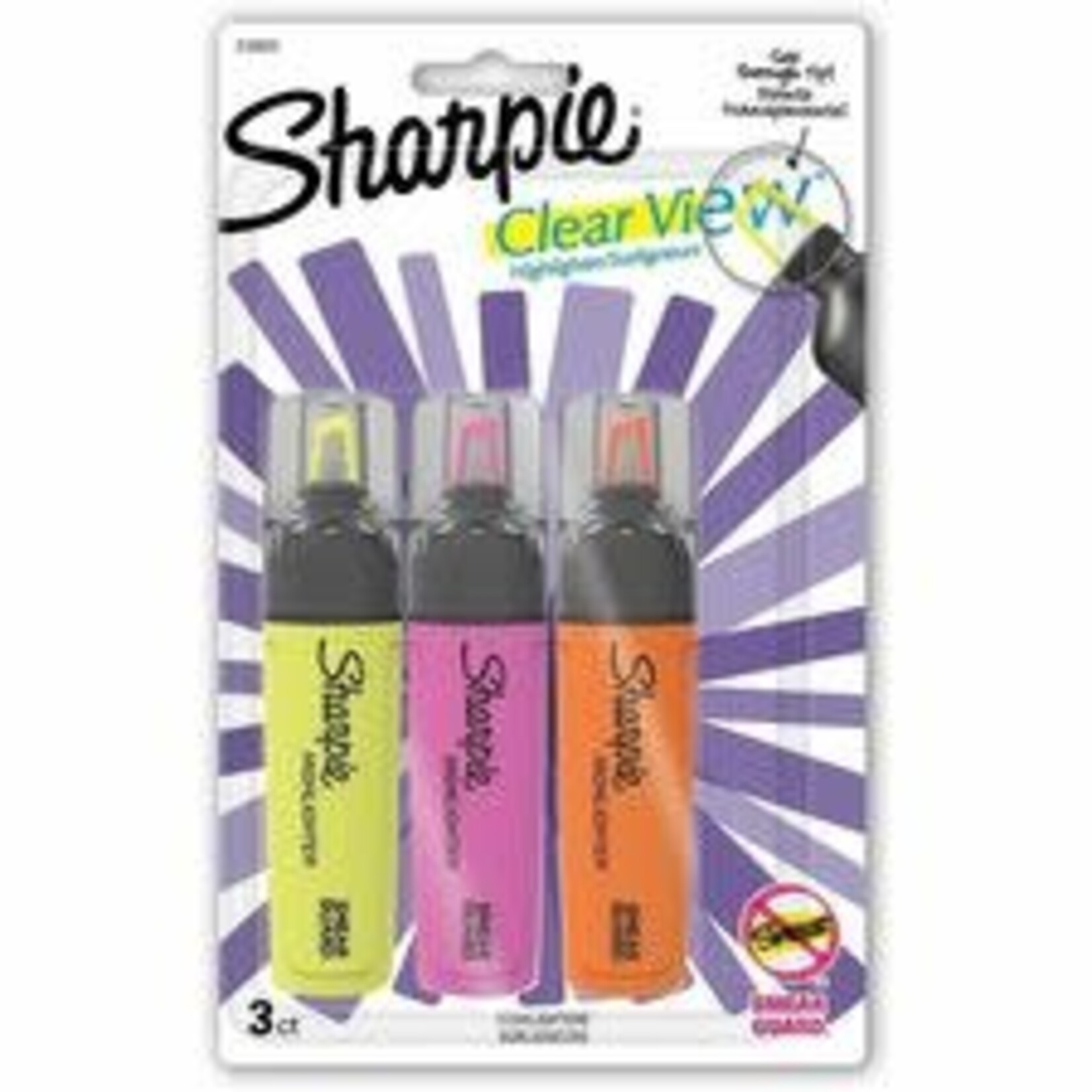 Sharpie HIGHLIGHTER-SHARPIE CLEAR VIEW, ASSORTED 3/PACK
