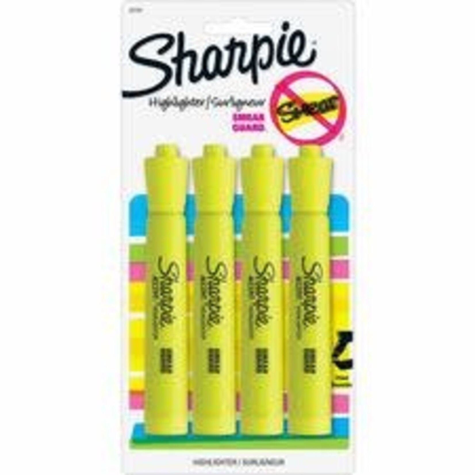 Sharpie HIGHLIGHTER - SHARPIE TANK, FLUORESCENT YELLOW 4PK