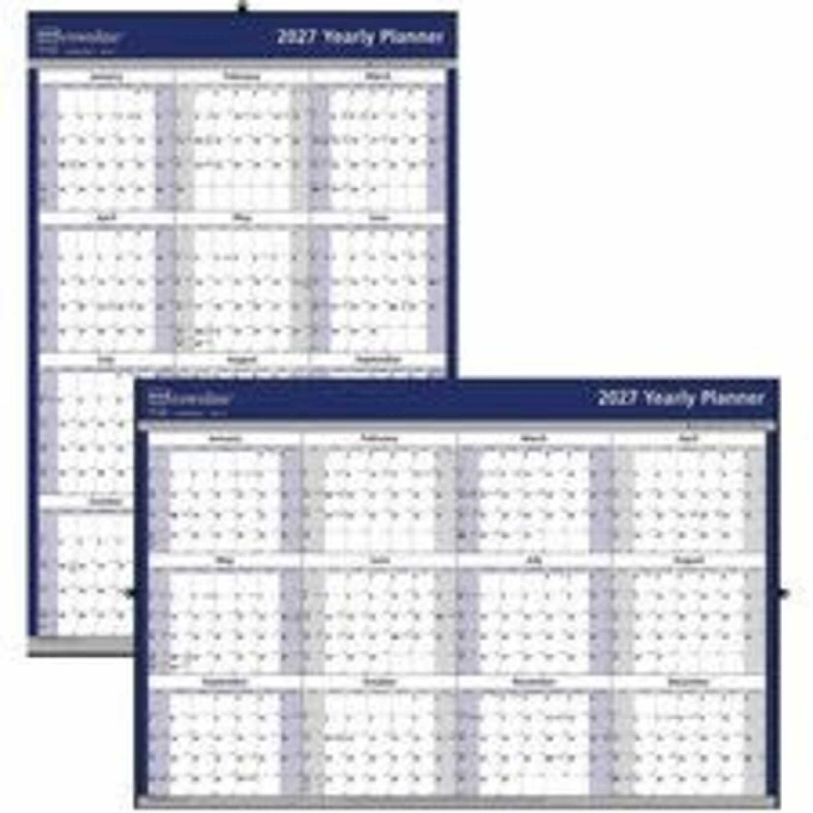 BROWNLINE 2027 - YEARLY REVERSIBLE WALL CALENDAR AND PLANNER, 12 MONTHS - ENGLISH