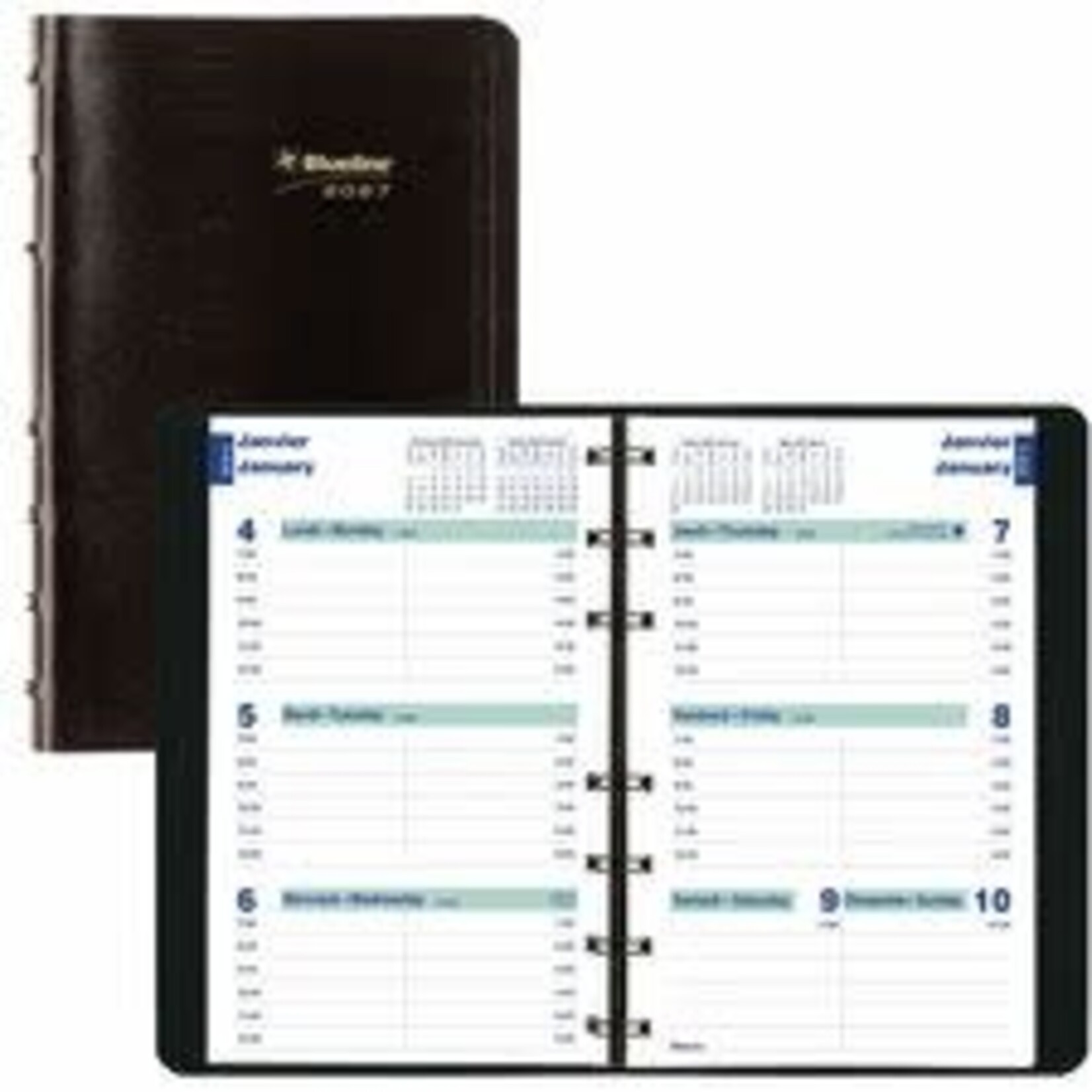 Blueline BLUELINE 2027 ESSENTIAL WEEKLY PLANNER SOFT COVER 8" x 5" , BILINGUAL, BLACK, HOURLY