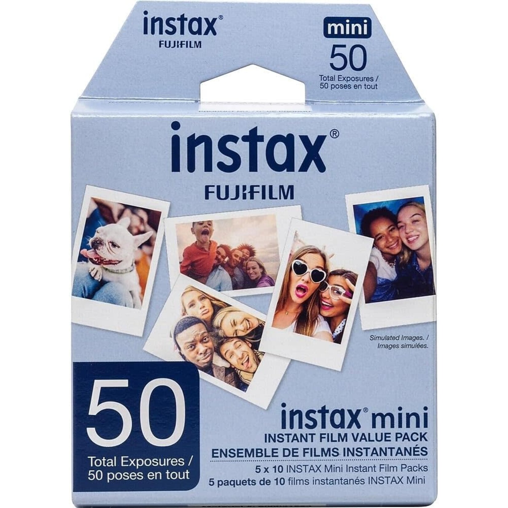 Fujifilm 4 Fujifilm Instax Mini Film, White Multi-Pack (50 Exposures)