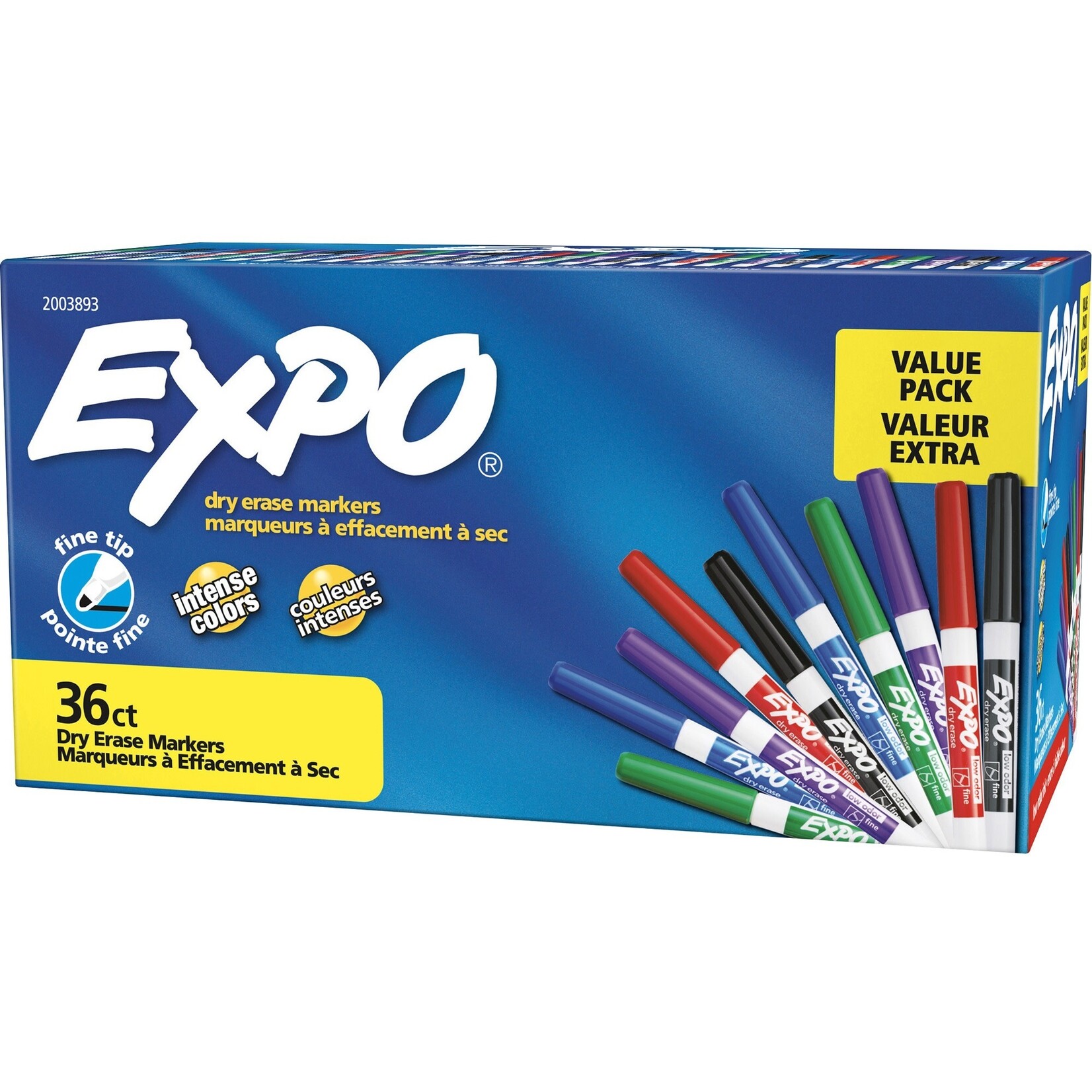Expo MARKER-DRY ERASE, EXPO, FINE, ASSORTED COLOURS, 36 PACK