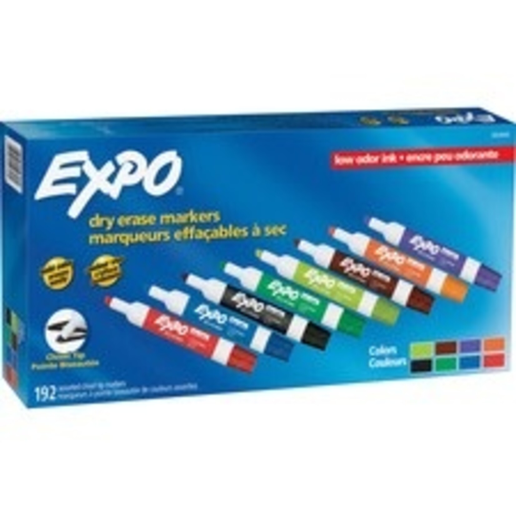 Expo MARKER-DRY ERASE, EXPO, CHISEL, 24 SETS OF 8 COLOURS, 192 PACK