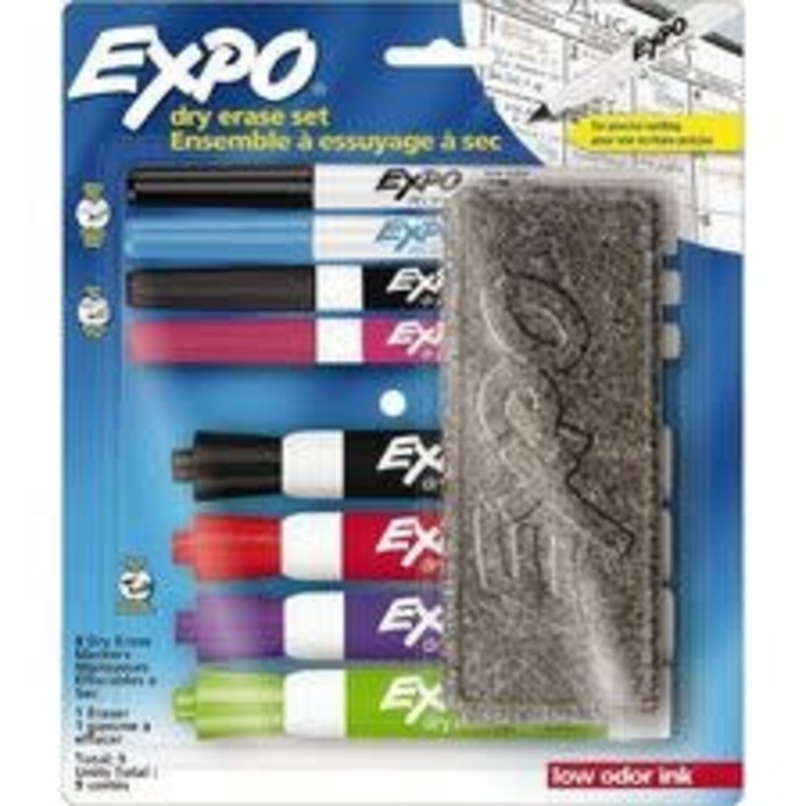 Expo MARKER SET-DRY ERASE, EXPO, 2 ULTRA THIN, 2 FINE, 4 CHISEL, 1 ERASER, ASSORTED COLOURS