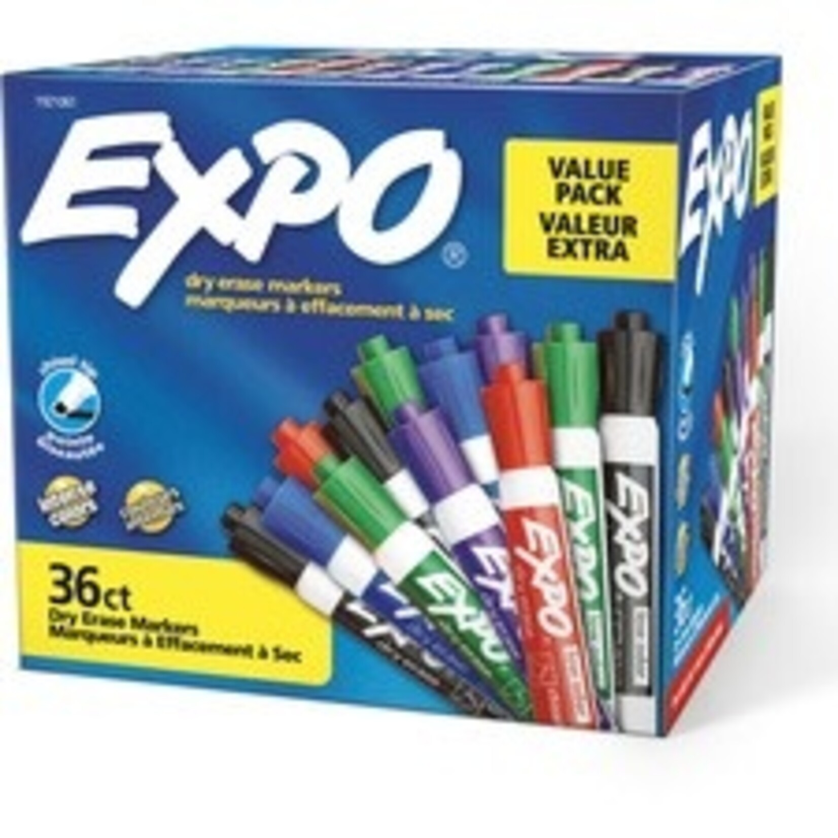 Expo MARKER-DRY ERASE, EXPO, CHISEL, ASSORTED COLOURS, 36 PACK